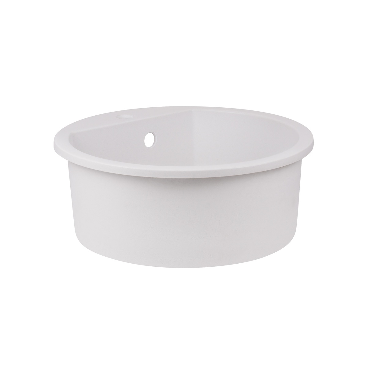 Мойка на кухню керамическая круглая Q-TAP CS 505мм x 505мм белый с сифоном QTD510WHI650