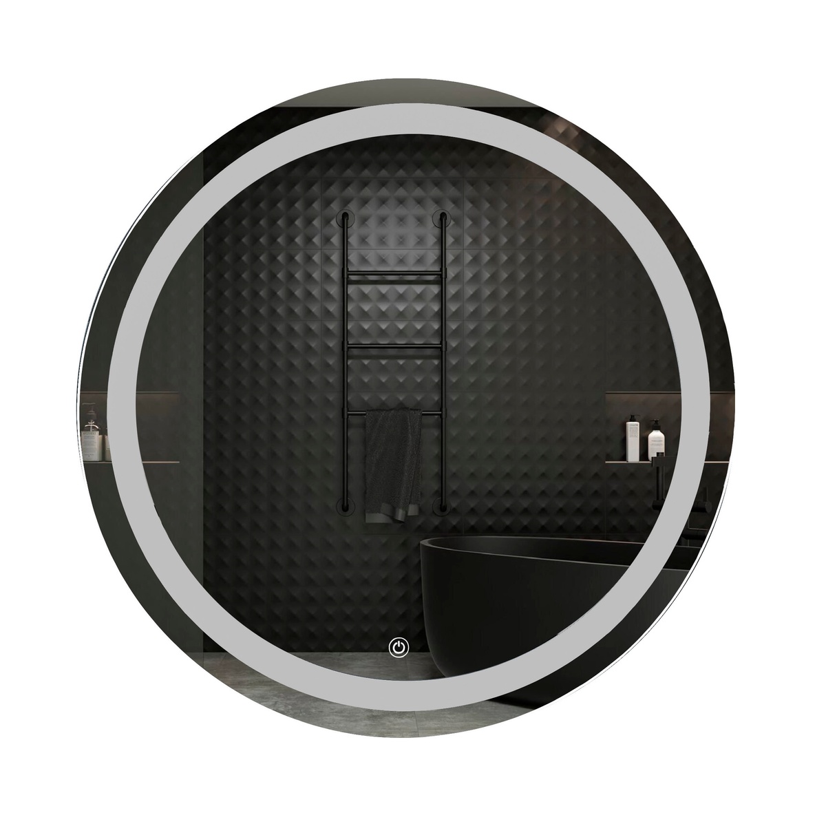 Зеркало в ванную UNIO MRR-09 RND-S 70x70см c подсветкой сенсорное включение круглое 000027464