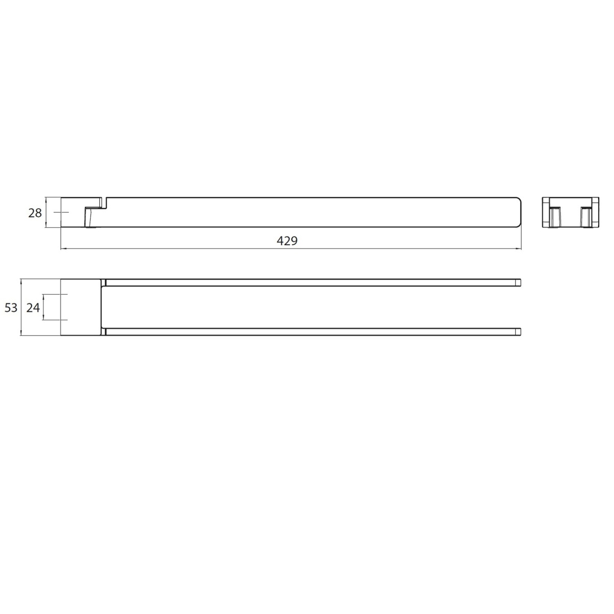 Тримач для рушників поворотний EMCO Art 53мм подвійний прямокутний металевий хром 165000143
