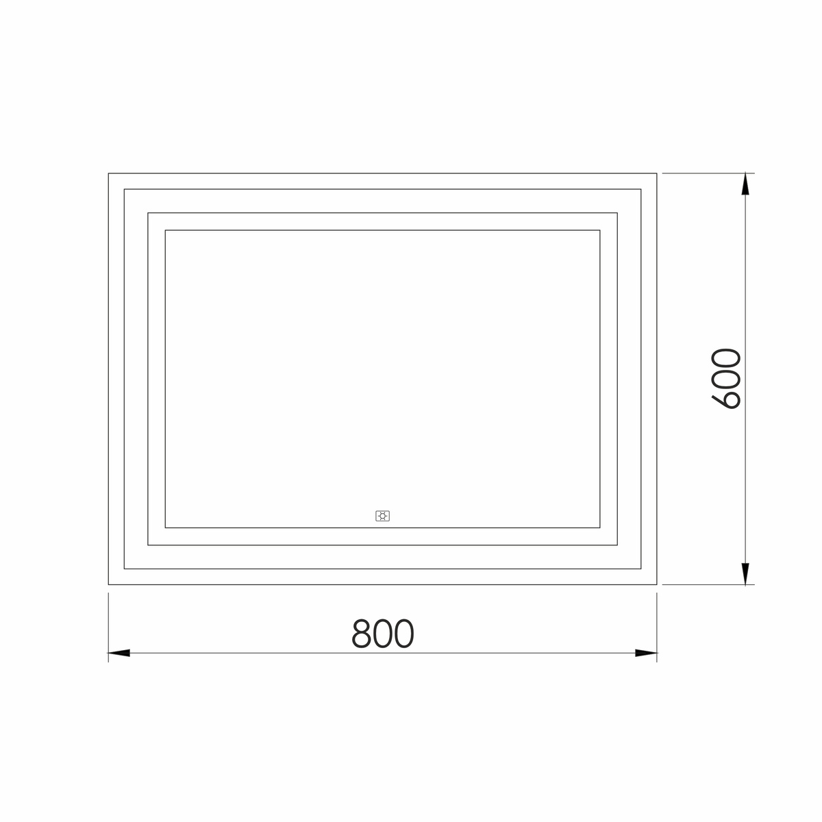 Зеркало в ванную IMPRESE KARLOV 60x80см c подсветкой прямоугольное m08607600MA