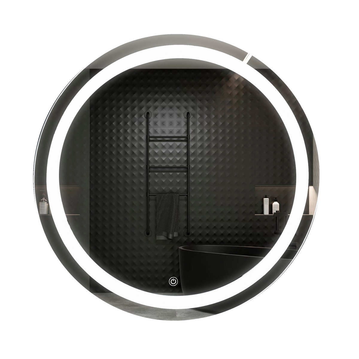 Зеркало в ванную UNIO MRR-09 RND-S 70x70см c подсветкой сенсорное включение круглое 000027464