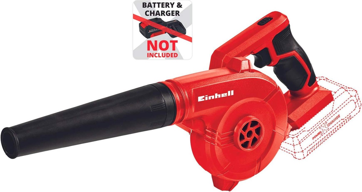 Повітродув акумуляторний Einhell TE-CB 18/180 Li - Solo 18В 130/180 км/г 3 насадки 0.9кг без АКБ і ЗП