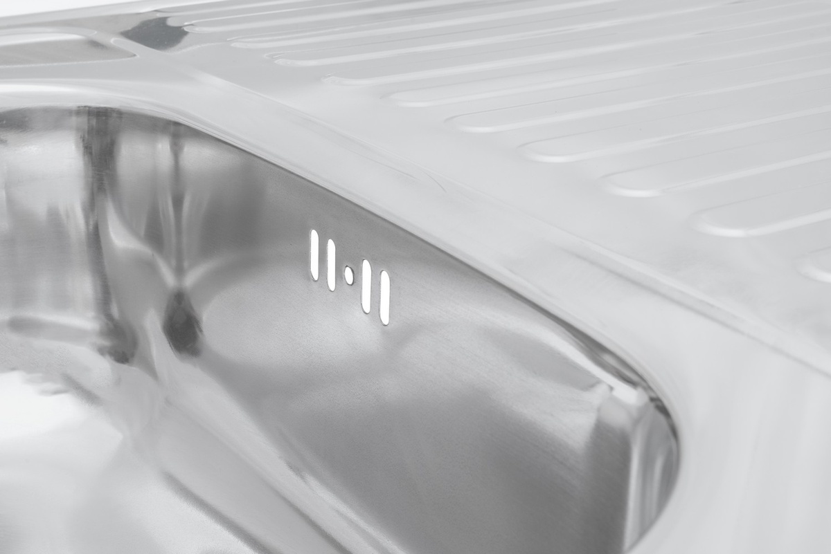 Мийка для кухні із нержавіючої сталі прямокутна накладна KRONER KRP 800x600x160мм глянцева 0.6мм із сифоном CV022817
