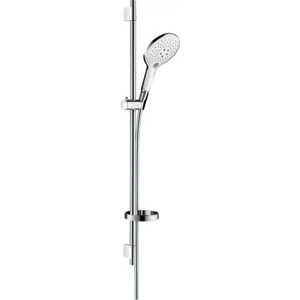 Душевой набор HANSGROHE Raindance Select Unica'S Puro 27803400 с ручной лейкой, шлангом и стойкой 1008мм хром/белый