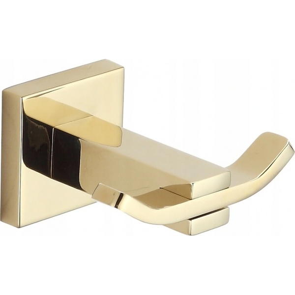 Крючок настенный двойной MEXEN VANE прямоугольный металлический золото MEX-7020935-50