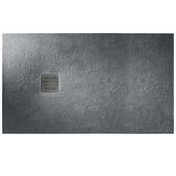 Піддон для душової кабіни ROCA Terran AP1014B032001200 120x80x2.8см прямокутний із штучного каменю із сифоном сірий