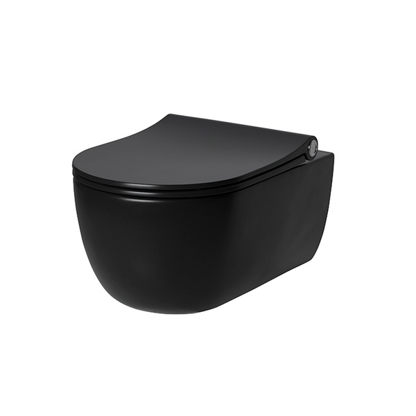 Унітаз підвісний безобідковий чорний NOKEN ACRO COMPACT із сидінням з мікроліфтом 100282269