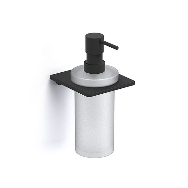 Дозатор для жидкого мыла SONIA S-Cube 173044 настенный на 200мл прямоугольный стеклянный черный