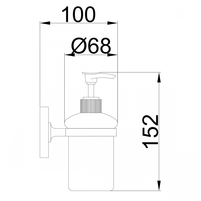 Дозатор для рідкого мила FRAP F1927 настінний на 200мл округлий скляний хром