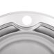 Мийка для кухні із нержавіючої сталі кругла ZERIX Z510-08-180MD 510x510x180мм мікротекстура 0.8мм із сифоном ZS0561 2 з 3