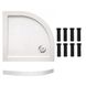 Піддон для душової кабіни EGER SMC 599-9090R fullset 90x90x15см напівкруглий композитний без сифону білий 3 з 4