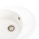 Мийка для кухні гранітна овальна PLATINUM 5847 ONYX 575x465x185мм із сифоном біла PLS-A38314 4 з 6