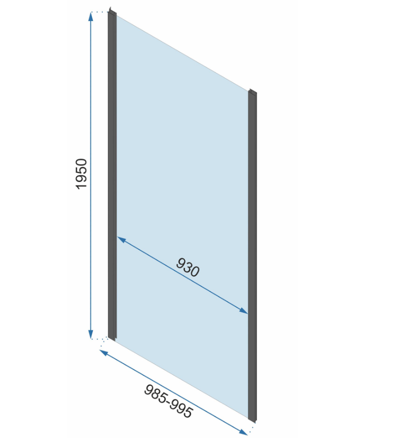 Кабина для душа прямоугольная угловая без поддона REA RAPID SLIDE 100x160x195см прозрачное стекло 6мм профиль черный REA-K6423 + REA-K6406