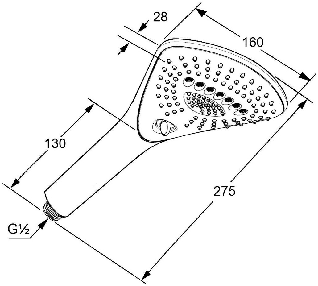 Душевая лейка KLUDI Fizz многорежимная 145x160мм пластиковая черная 677003900