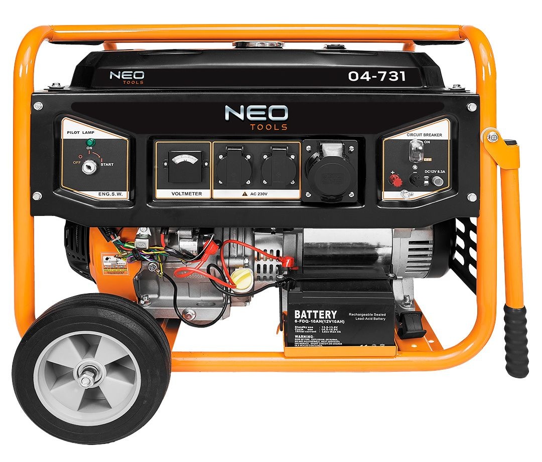 Генератор бензиновий Neo Tools 230В (1 фаза), 6/6.5кВт, електростарт, AVR, 85кг
