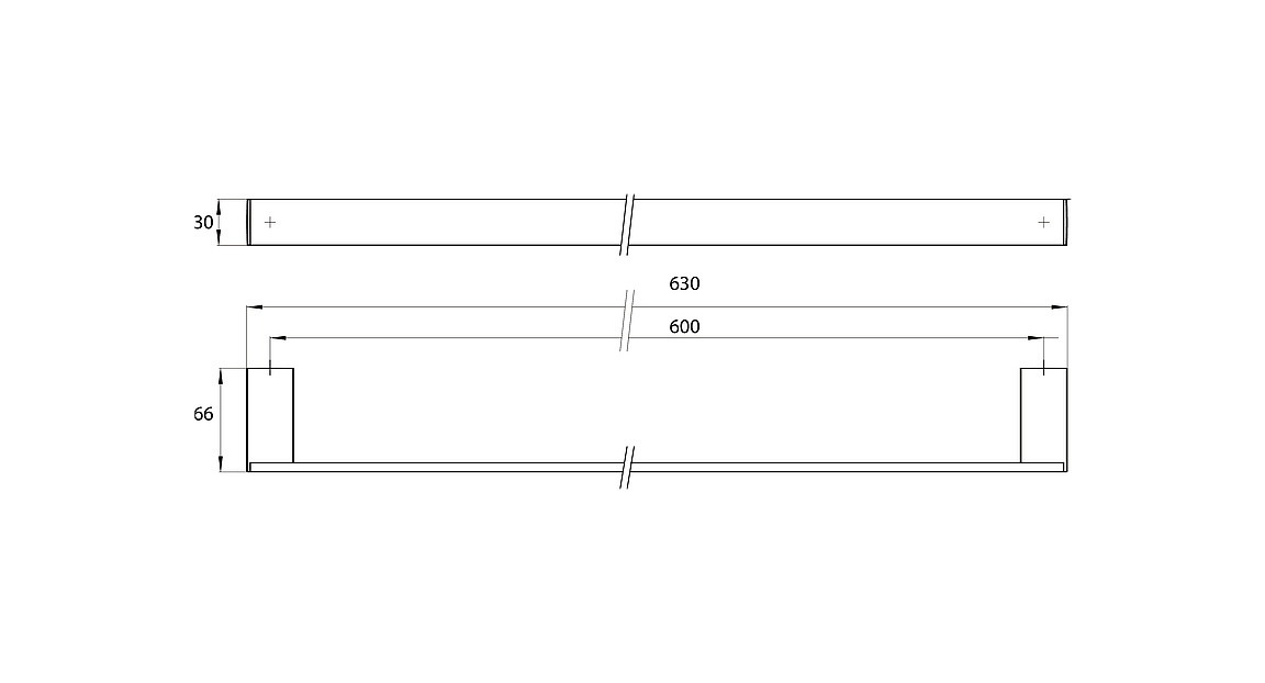 Тримач для рушників EMCO Liaison 1860 001 60 630мм прямокутний металевий хром