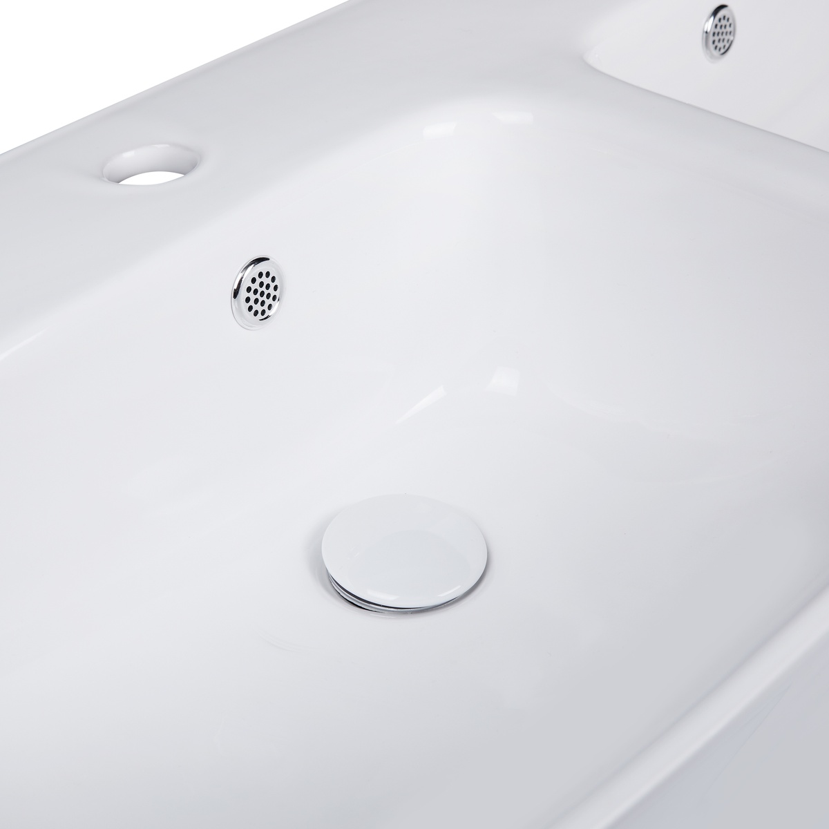 Умывальник подвесной для ванной 995мм x 415мм Q-TAP Virgo белый прямоугольная на две чаши QT1811G760W