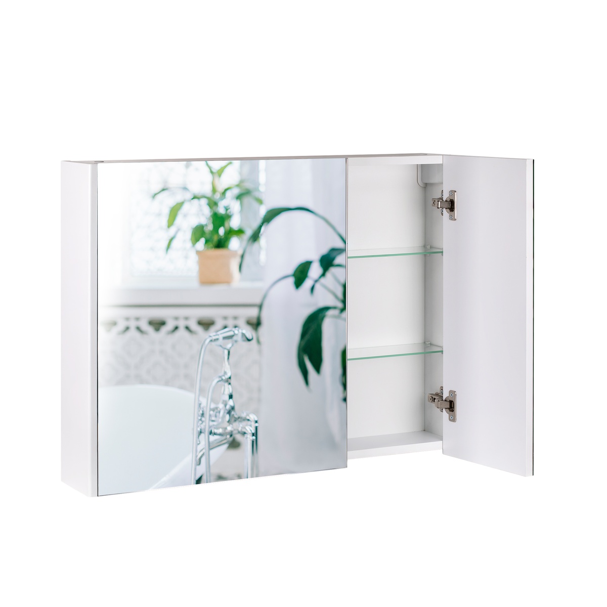 Шкафчик с зеркалом для ванной Q-TAP Scorpio 80x60x14.5см белый QT1477ZP801W