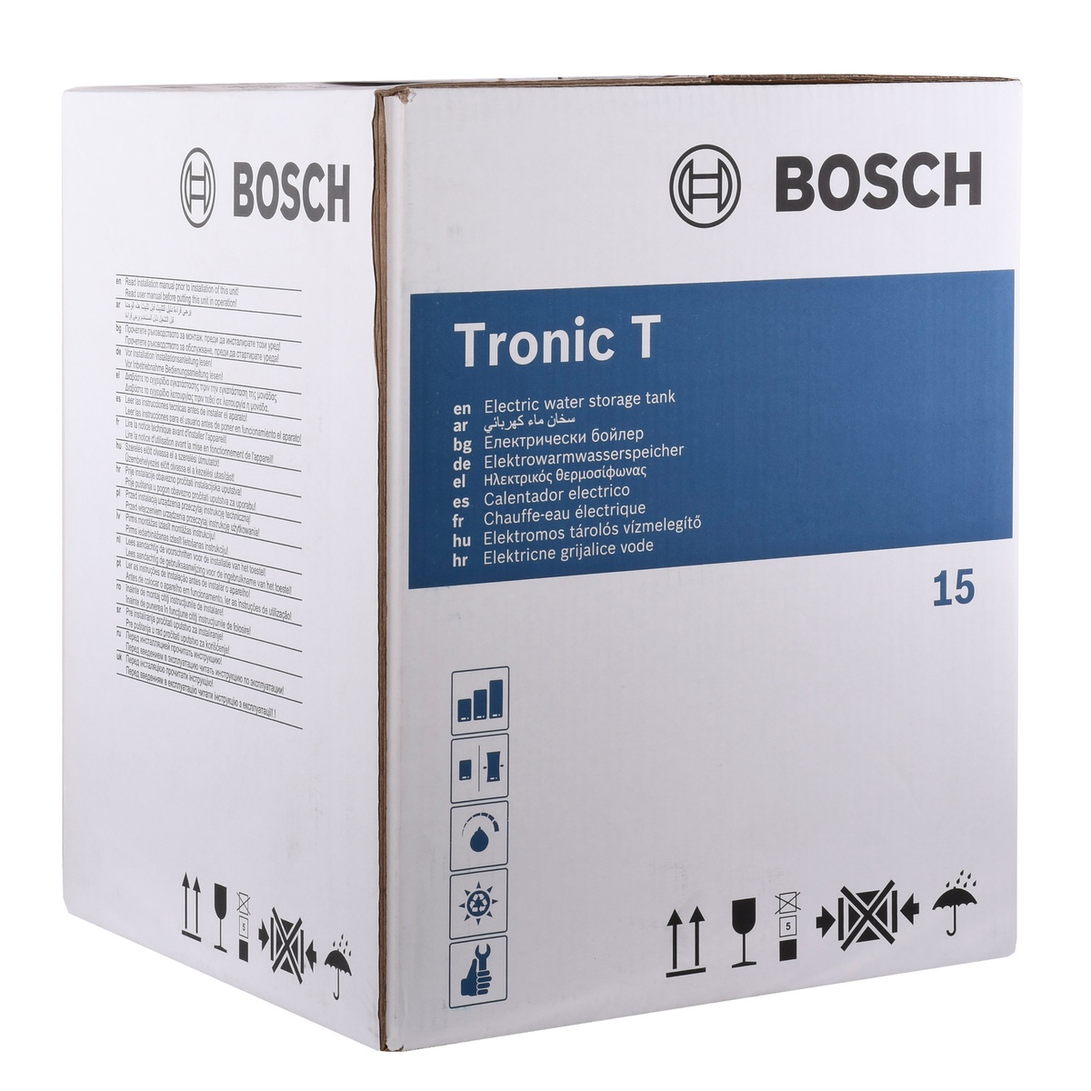 Бойлер електричний компактний міні 15л BOSCH Tronic 2000T мокрий тен 1.5кВт 406x372x324мм 000024767