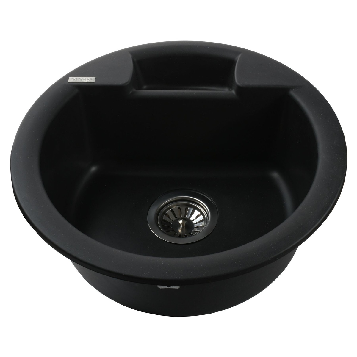 Мийка для кухні гранітна кругла GLOBUS LUX GURON 480x480x190мм без сифону чорна 000001562