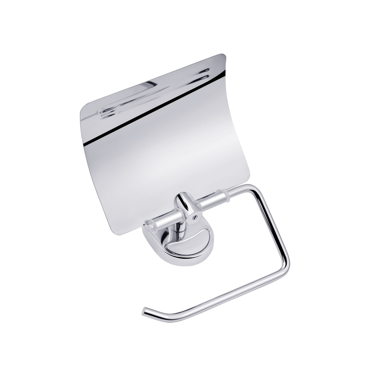 Держатель для туалетной бумаги с крышкой KRONER Elbe CV022853 округлый металлический хром