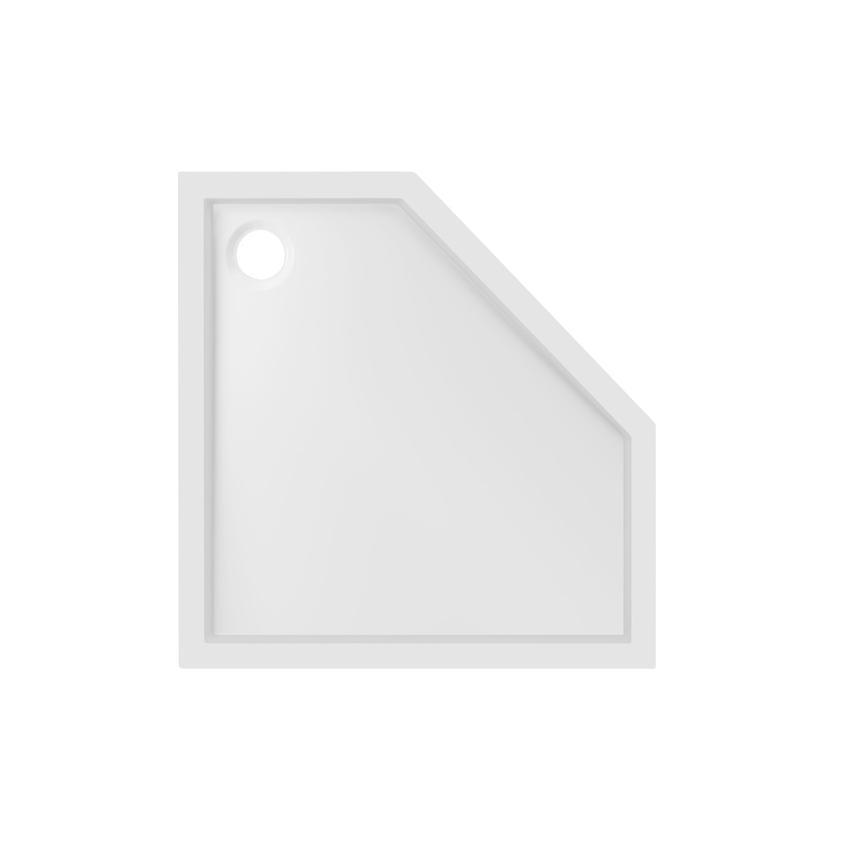 Кабина для душа пятиугольная угловая c поддоном LIDZ Dozorca/Diament 90x90x206см прозрачное стекло 6мм профиль черный LDSC9090BLALOWTR2SET