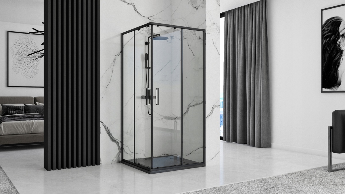 Піддон для душової кабіни REA Bazalt 120x80x2.5см прямокутний композитний із сифоном чорний REA-K3305