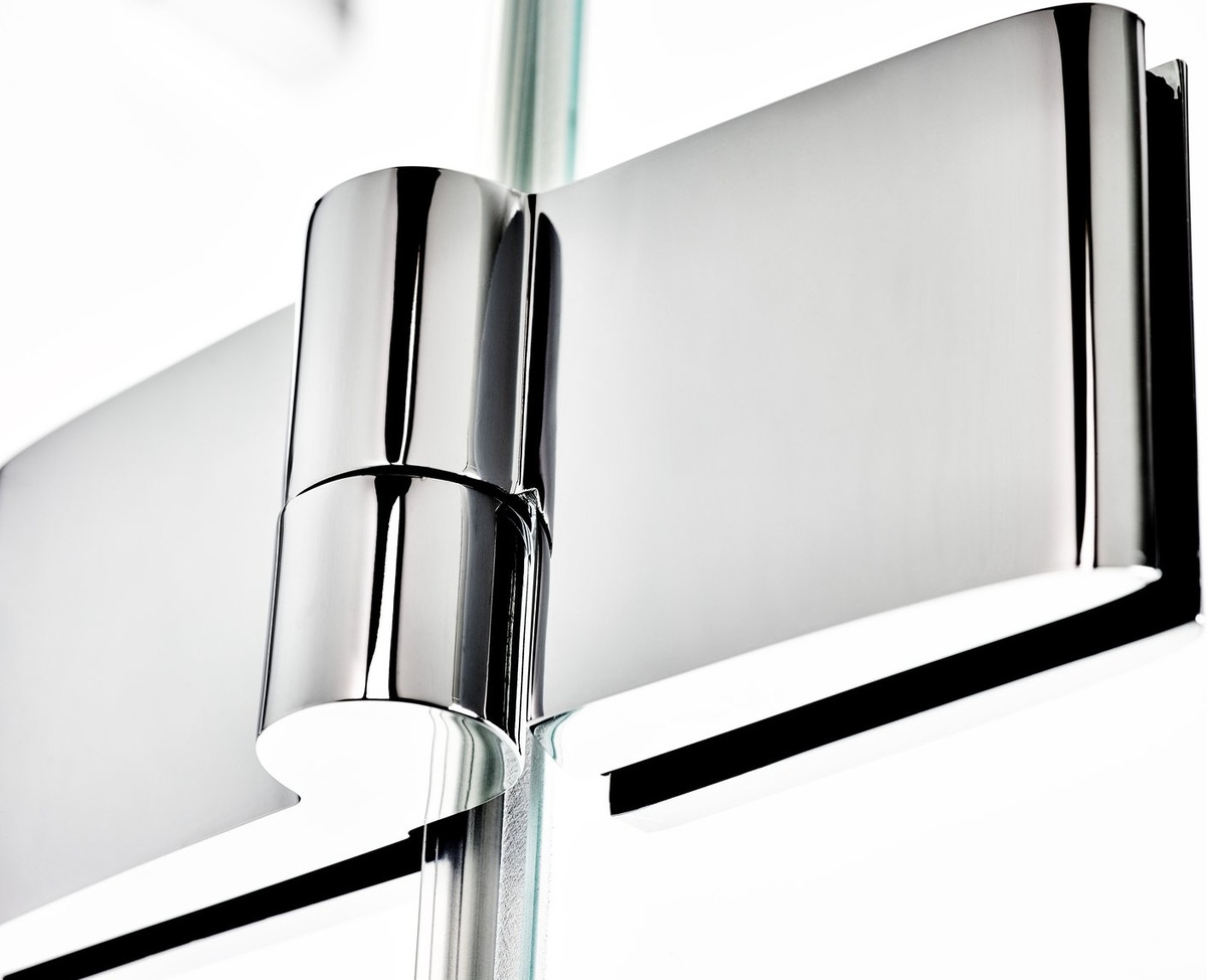 Двері скляні для душової ніші розпашні двосекційні RAVAK SmartLine SMSD2-120 B-R 190x120см прозоре скло 6мм профіль хром 0SPGBA00Z1