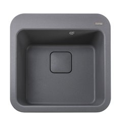 Кухонная мойка керамогранитная квадратная GLOBUS LUX BARBORA 510мм x 510мм серый без сифона 000008101