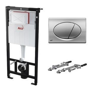 Инсталляция для унитаза ALCAPLAST с кнопкой хром глянец AM101/1120-3:1 RU M71-0001