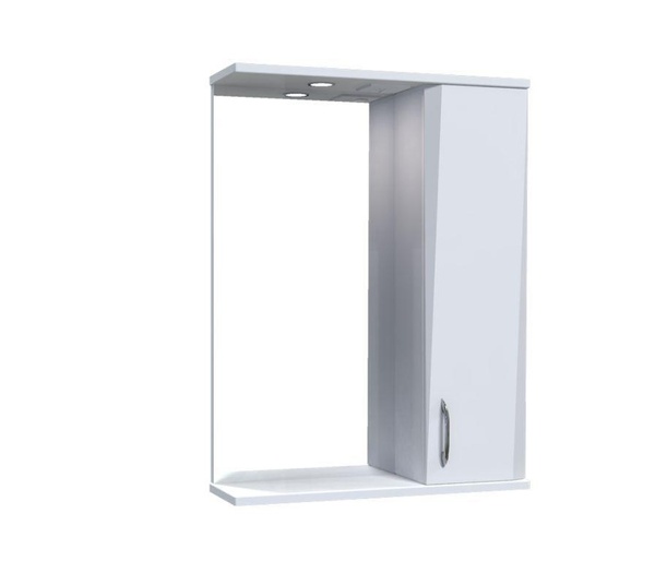 Шкафчик подвесной с зеркалом в ванную AQUARIUS Zhako 55x70x17см c подсветкой с полочкой белый AQ-U1112383207
