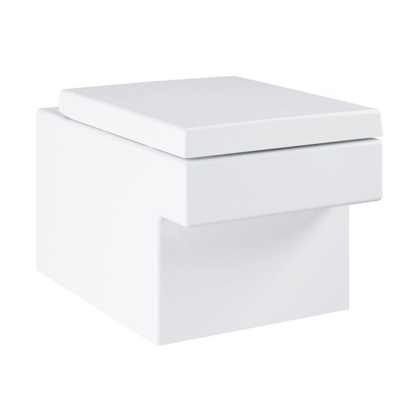 Унитаз напольный безободковый белый без бачка GROHE Cube сиденье микролифт выпуск в стену 3948500H_39488000