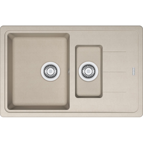 Мийка для кухні гранітна прямокутна FRANKE Basis BFG 651-78 780x500x200мм без сифону на півтори чаші бежева 114.0272.634