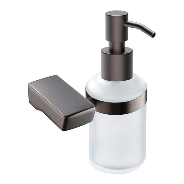 Дозатор для жидкого мыла настенный IMPRESE GRAFIKY серый графит 210мл стекло ZMK041807310