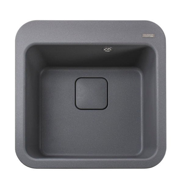 Мийка для кухні гранітна квадратна GLOBUS LUX BARBORA 510x510x190мм без сифону сіра 000008101