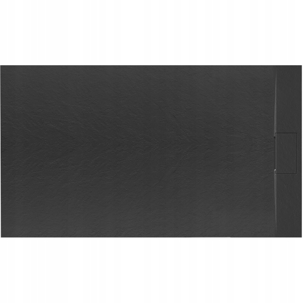 Піддон для душової кабіни REA Bazalt 120x80x2.5см прямокутний композитний із сифоном чорний REA-K3305