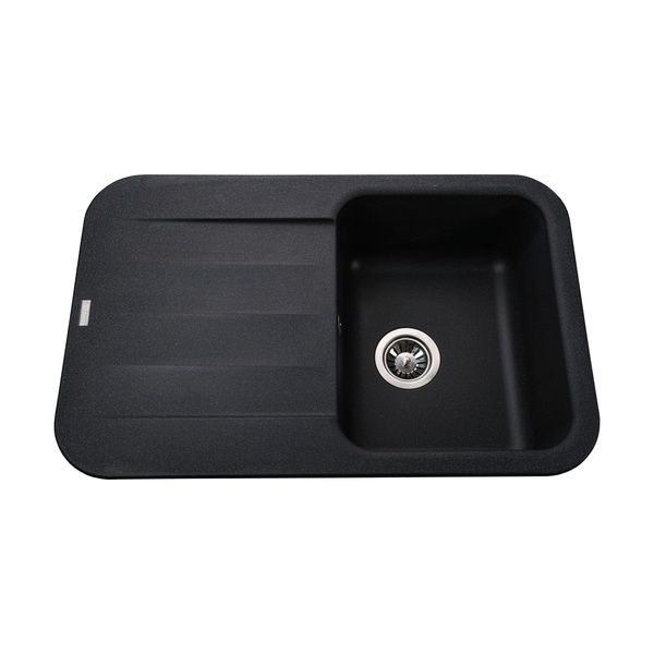 Мийка на кухню гранітна прямокутна GLOBUS LUX OBER 500мм x 780мм чорний без сифону 000022401