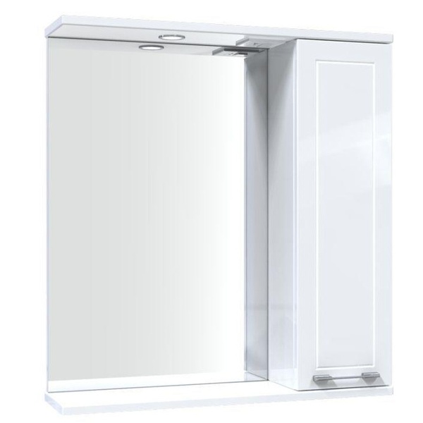 Шафка підвісна із дзеркалом у ванну AQUARIUS Elegance 65x70x17см із підсвіткою з поличкою білий AQ-U1112473243