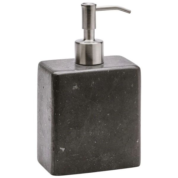 Дозатор для жидкого мыла AQUANOVA Hammam настольный на 200мл прямоугольный из камня серый HAMDIM-98