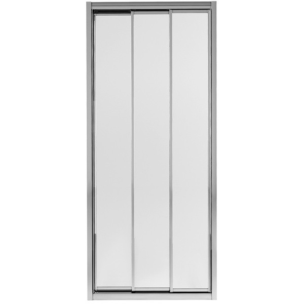 Дверь для душевой ниши Q-TAP Uniford стеклянная универсальная раздвижная трехсекционная 185x70см прозрачная 4мм профиль хром UNICRM207C4