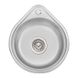 Кухонна мийка сталева кругла LIDZ 450мм x 390мм матова 0.8мм із сифоном LIDZ4539SAT8 1 з 7