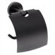 Держатель для туалетной бумаги с крышкой BEMETA Dark округлый металлический черный 104112010 1 из 2