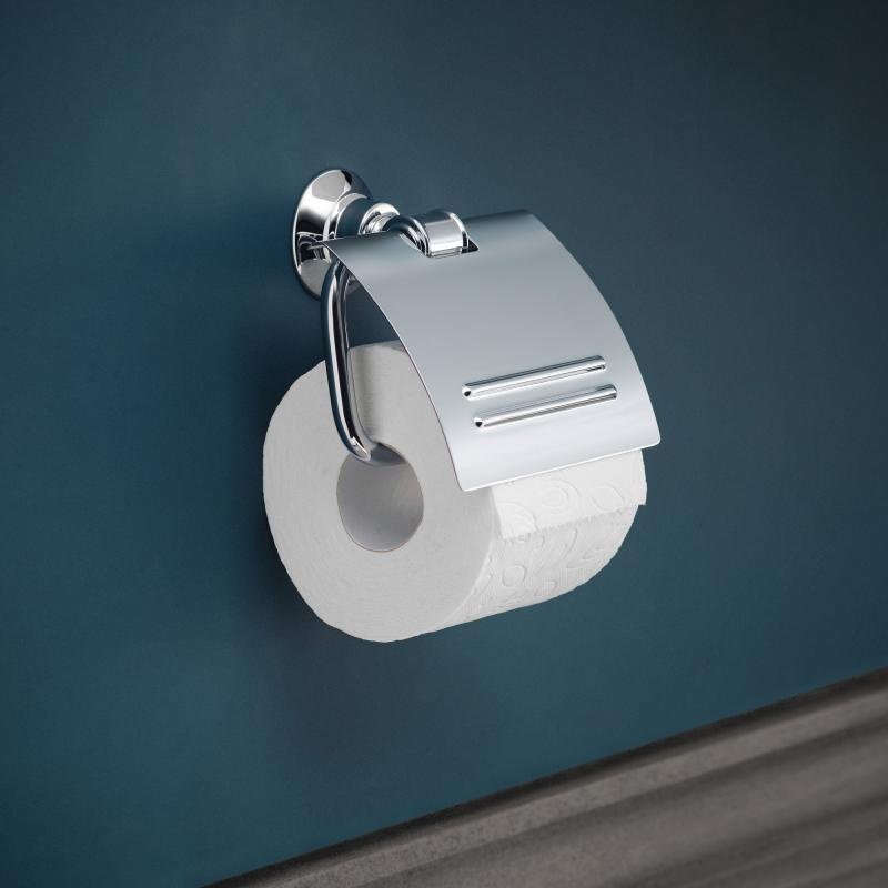 Тримач для туалетного паперу із кришкою HANSGROHE AXOR Montreux 42036000 округлий металевий хром