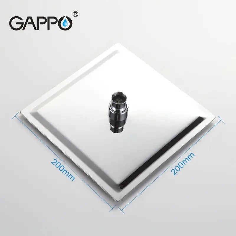 Лейка для верхнего душа GAPPO G28 квадратная 200x200мм из нержавеющей стали хром