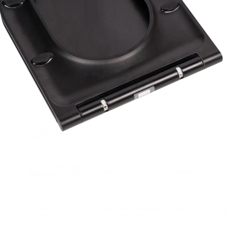 Сиденье для унитаза Q-TAP Robin/Scorpio с микролифтом дюропласт 360x460мм быстросъемное 135мм между креплениями черное QT99HY2049MB