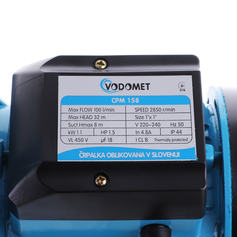 Насос поверхностный VODOMET центробежный для чистой воды CPM158 1100Вт 6м³/ч Hmax 32м VO0022
