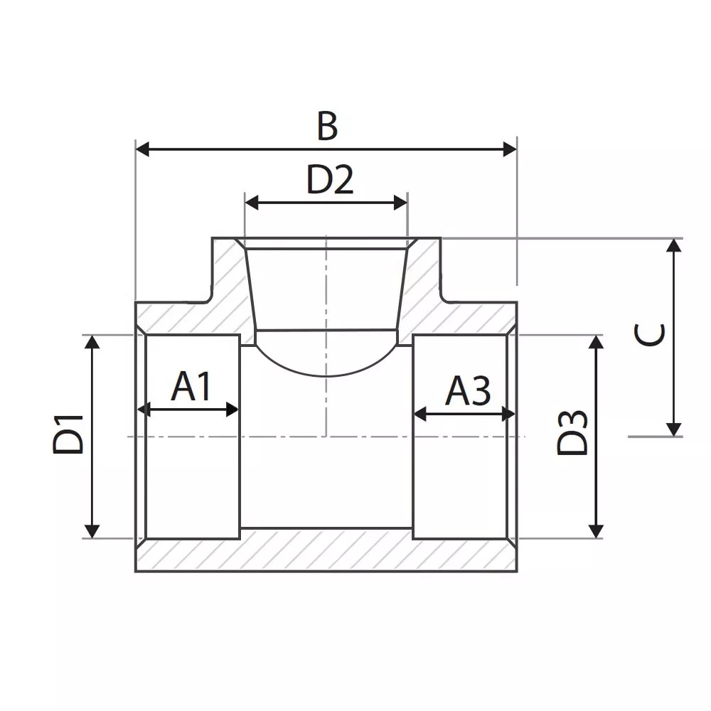 Трійник ITAL PPR пайка 50x40x50 мм SQ-1045996