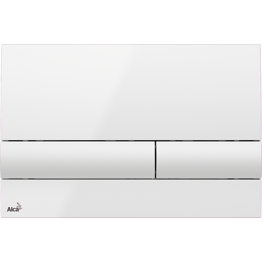 Кнопка слива для инсталляции ALCAPLAST пластиковая двойная глянцевая белая M1710