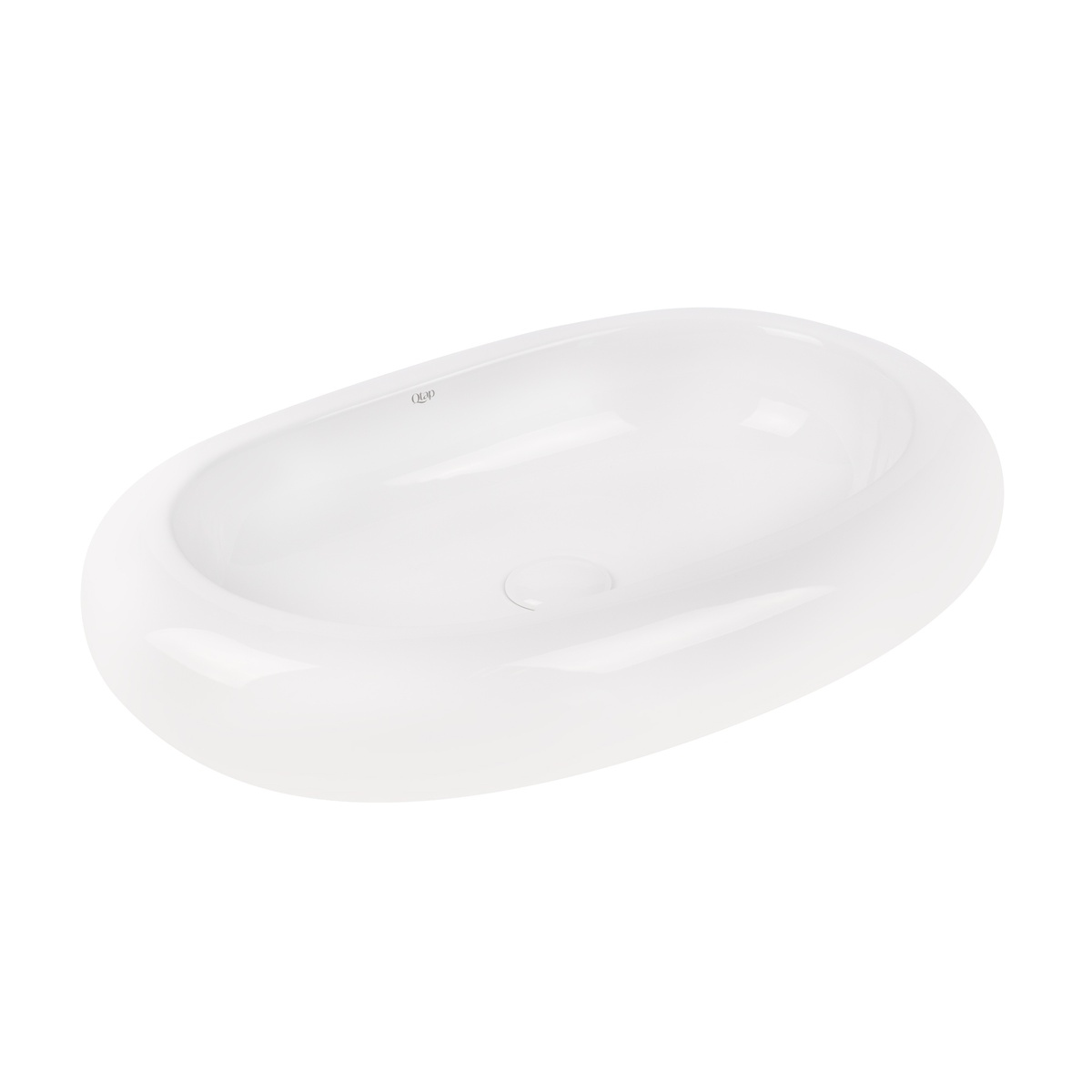 Раковина чаша накладна на стільницю у ванну 635мм x 435мм Q-TAP Robin білий овальна QT13113075W