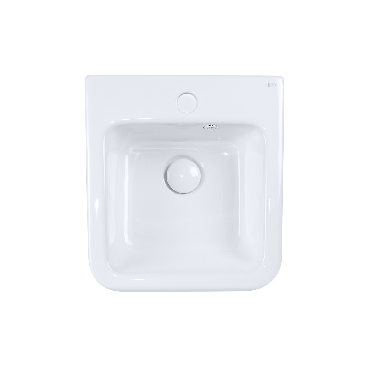 Раковина подвесная для ванной 370мм x 390мм Q-TAP Tern белый прямоугольная QT1711G808W
